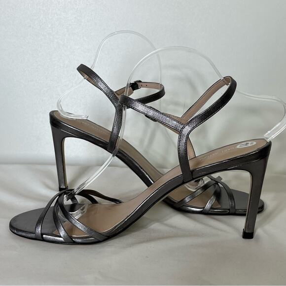 Stuart Weitzman Starla 80 Leather Sandal In Gunmetal Leather Size 11 - Picture 5 of 7